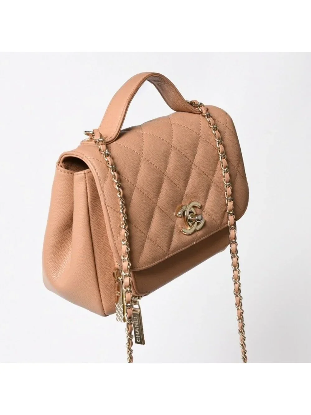 Chanel Business Affinity Chain Shoulder Bag CC Logo Caviar Leather Gold